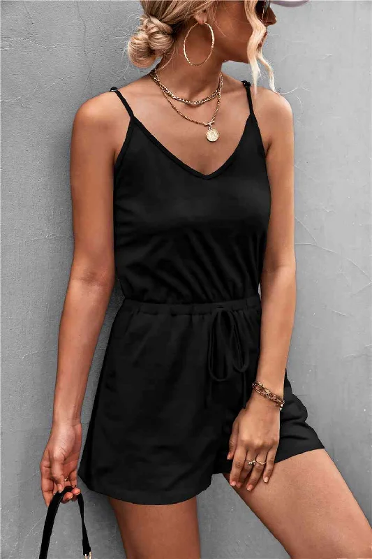 Essential women’s clothing for every season   Spaghetti Strap V-Neck Pocket Romper