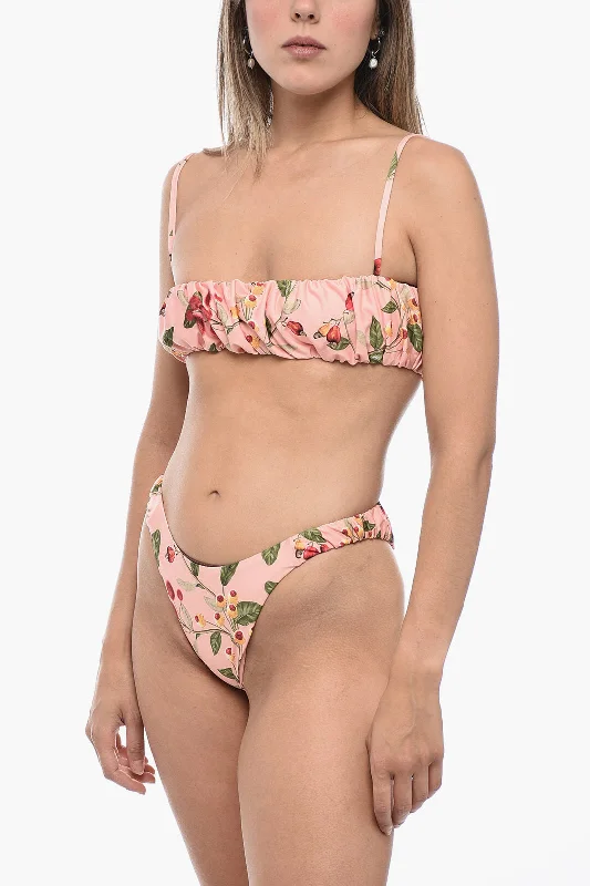 Versatile outfits to transition from day to night Agua By Agua Bendita Gathered Eneldo Frutal Bikini Set With Bandeau Top Versatile outfits to transition from day to night Agua By Agua Bendita Gathered Eneldo Frutal Bikini Set With Bandeau Top