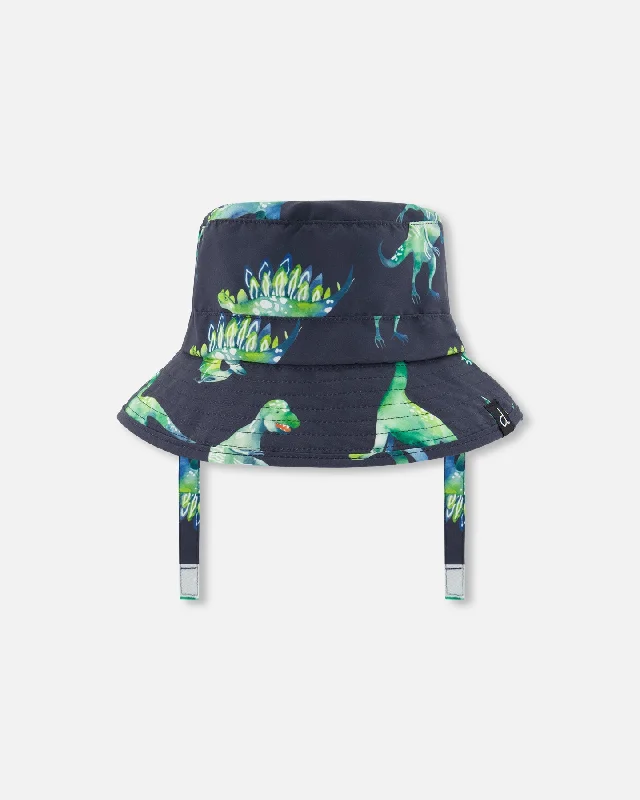 Feminine silhouettes for the modern woman   Beach Hat Grey Printed Dinosaurs