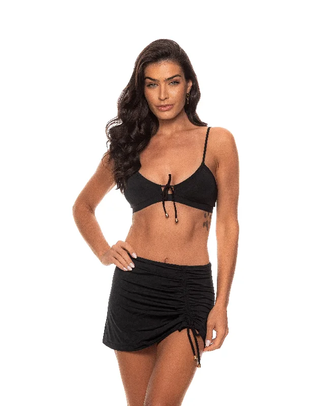 Confidence-boosting clothing for women   Black Drawstring Side Skirt