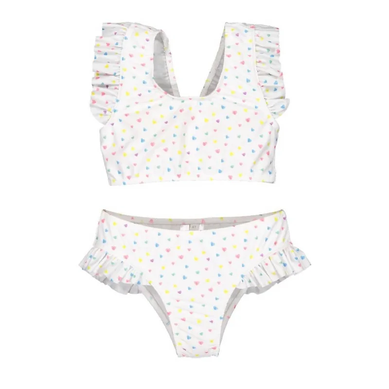 Chic for every occasion and style   Girl's Celebration Hearts Two Piece In White