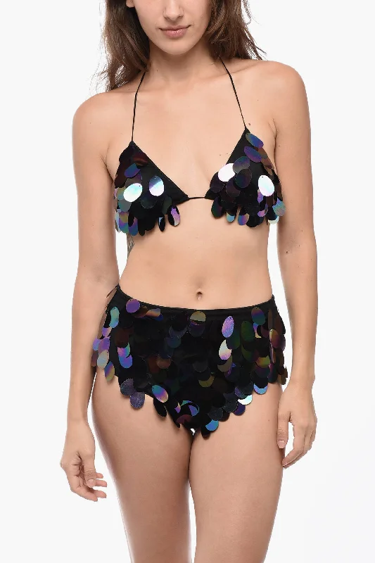 Bold and beautiful clothing for every woman   Oseree Sequined High-Waisted Bikini Set