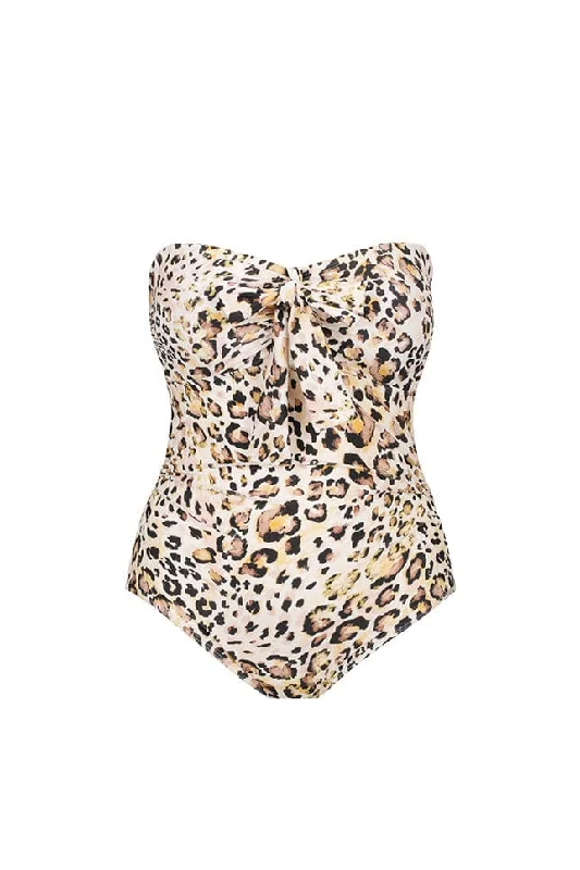 Classic pieces for a timeless wardrobe   Snow Leopard New Bandeau One Piece