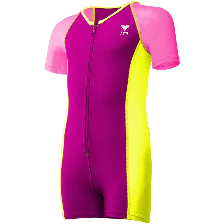 Chic, modern looks for the stylish woman   TYR Girls Solid Thermal Suit- Pink/Yellow