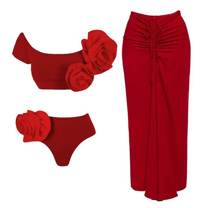 The ultimate guide to stylish women’s fashion   Willa Floral Embellished 3 Piece Swimwear Set & Ruffle Cover Up