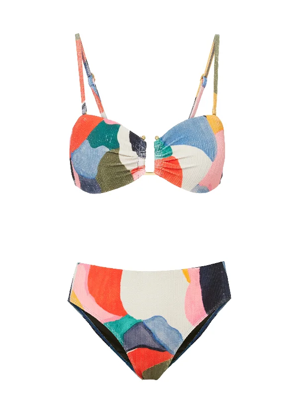 Fashionable clothing to fit every body type Gina Top + Classic Midrise Bottom in Carta Colorblock Fashionable clothing to fit every body type Gina Top + Classic Midrise Bottom in Carta Colorblock