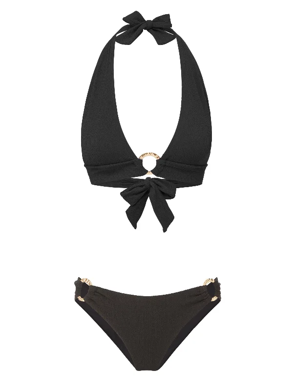 Get noticed with eye-catching women’s fashion Erin Top + Ring Trim Bottom in Black Texture Get noticed with eye-catching women’s fashion Erin Top + Ring Trim Bottom in Black Texture
