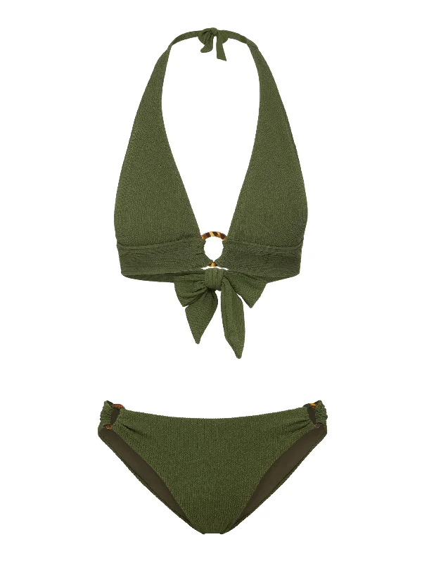 Feminine and fashionable clothing for every wardrobe Erin Top + Ring Trim Bottom in Olive Texture Feminine and fashionable clothing for every wardrobe Erin Top + Ring Trim Bottom in Olive Texture