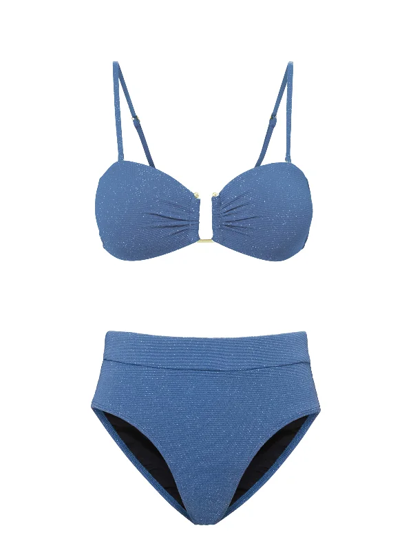 Comfortable yet fashionable women’s wear Gina Top + Ring Trim Bottom in Steel Blue Metallic Comfortable yet fashionable women’s wear Gina Top + Ring Trim Bottom in Steel Blue Metallic