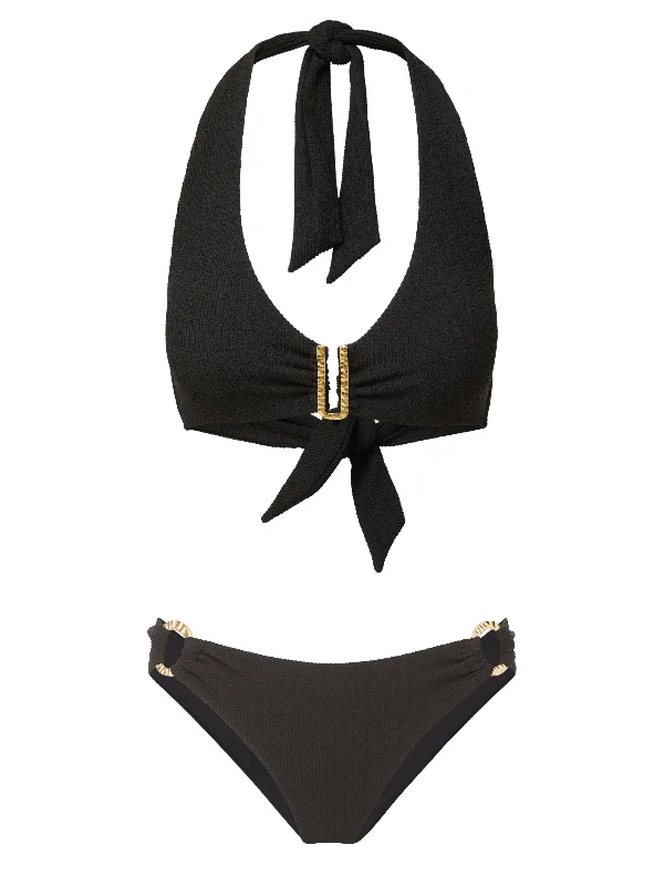 Affordable stylish women’s fashion collection Melissa Top + Ring Trim Bottom in Black Texture Affordable stylish women’s fashion collection Melissa Top + Ring Trim Bottom in Black Texture