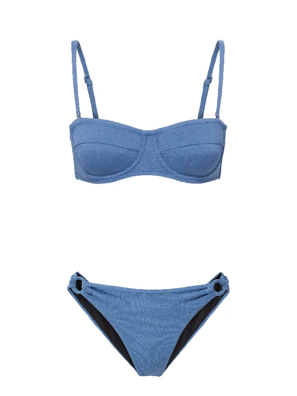 Versatile fashion options for every occasion Nellie Top + Ring Trim Bottom in Steel Blue Metallic Versatile fashion options for every occasion Nellie Top + Ring Trim Bottom in Steel Blue Metallic