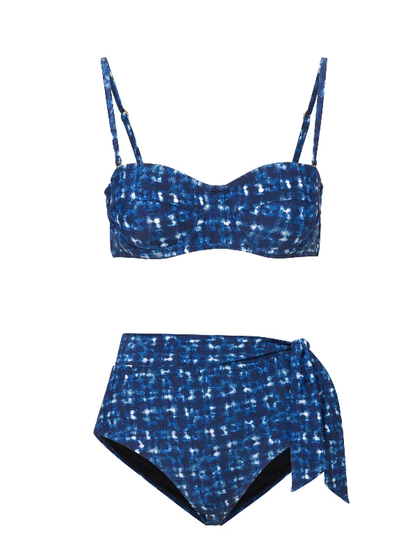 Elevate your style with fashionable women’s clothing Nellie Top + Side Tie High Waist Bottom in Denim Noir Elevate your style with fashionable women’s clothing Nellie Top + Side Tie High Waist Bottom in Denim Noir