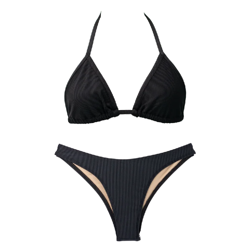 Statement pieces for the confident woman   Ribbed Black Minimalist Bundle