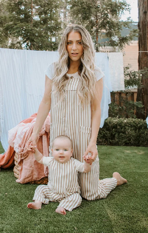 Bold fashion choices for the confident woman Run Around Jumpsuit ~ Beige Everyday Stripe Bold fashion choices for the confident woman Run Around Jumpsuit ~ Beige Everyday Stripe