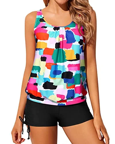 Trendsetting women’s clothing for fashion lovers   Stylish And Modest Two Piece Tankini Blouson Top And Boyshorts-Aqua